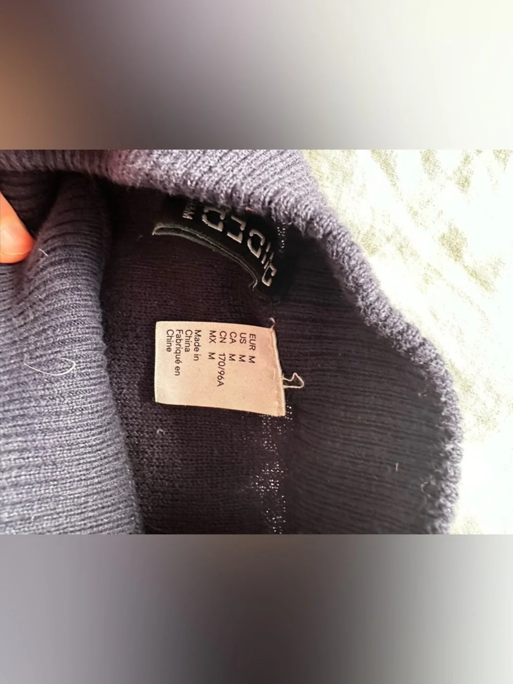 H&M Navy Sequin Cloud Cotton Sweater Crewneck M - Picture 3 of 9